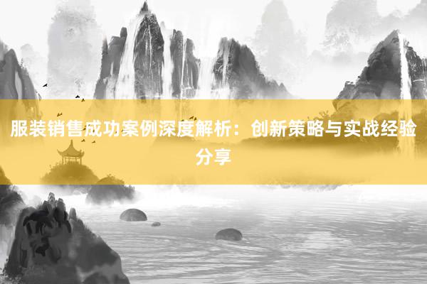 服装销售成功案例深度解析：创新策略与实战经验分享